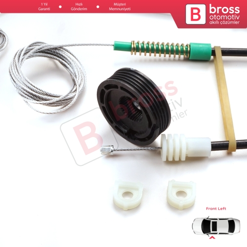 Volvo C70 MK1 872 1996-2002 2-Kapı Coupe 9467884 İçin Sol Cam Kriko Tamir Seti